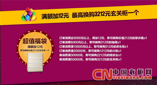 狂歡雙12，卡諾亞衣柜12元換購三千元大禮！