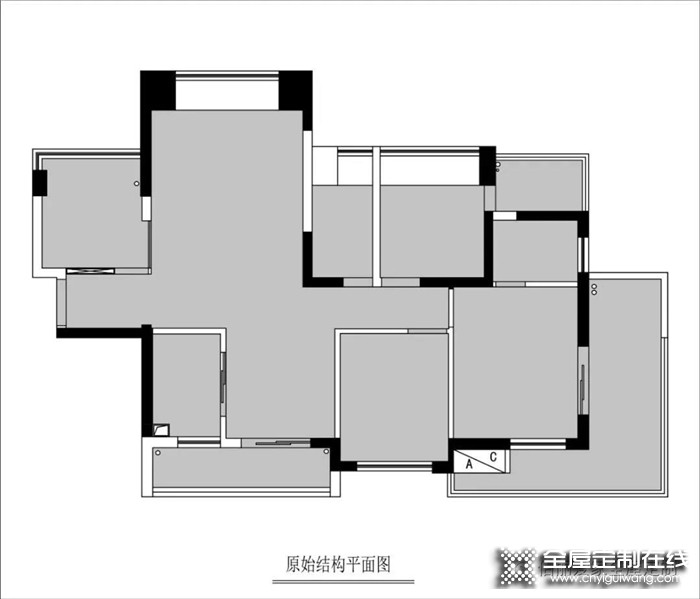 佰麗愛家定制藍(lán)色+胡桃木家具，這個四居室有點不一樣哦