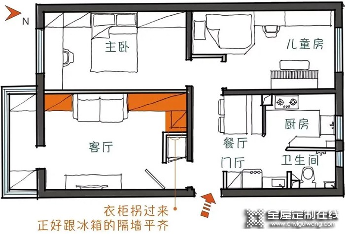 我樂全屋定制案例：北京65㎡學區房爆改，絕美歐式輕奢風，居然還超顯大！