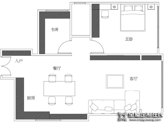 等我換了房，帥太全屋定制這樣的嵌入收納柜、一門到頂，統統安排上！