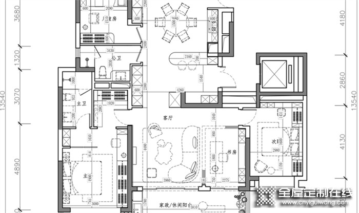 格調(diào)滿滿！瑪格全屋定制這套企業(yè)高管打造的190㎡美式輕奢三房，玄關(guān)很驚艷，客廳直接贊爆~