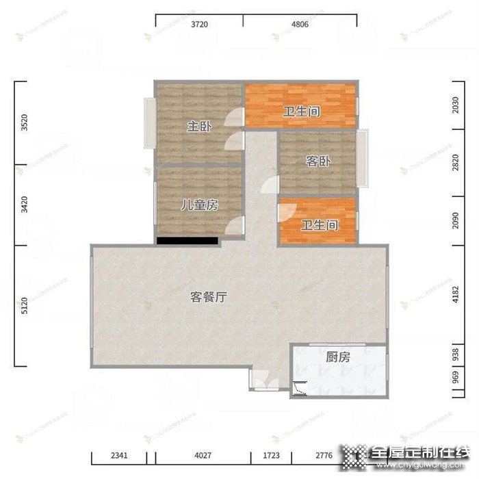 兔寶寶全屋定制設(shè)計(jì)分享丨153㎡全屋定制，色彩碰撞出怦然心動(dòng)