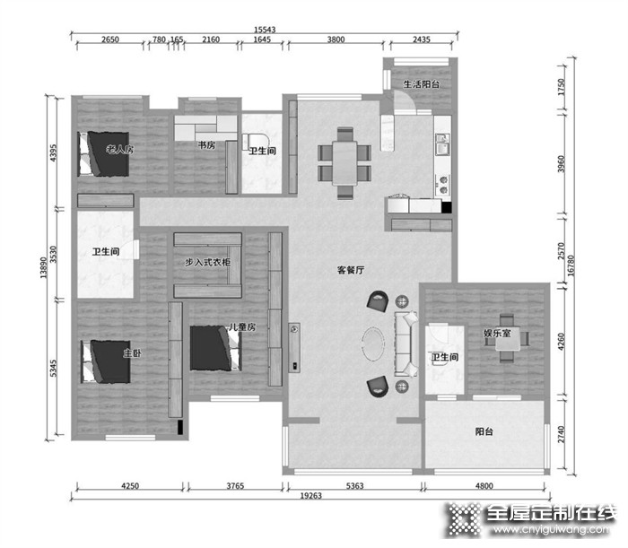 博洛尼全屋定制家裝案例 | 光影變換，呈現(xiàn)空間的通透感